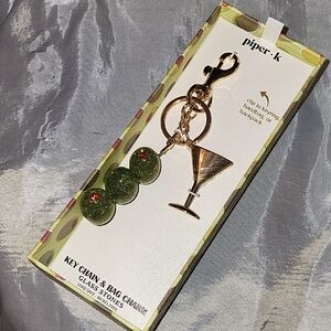 Piper K Olive Martini Key Chain & Bag Charm Fob BNIB TI Te